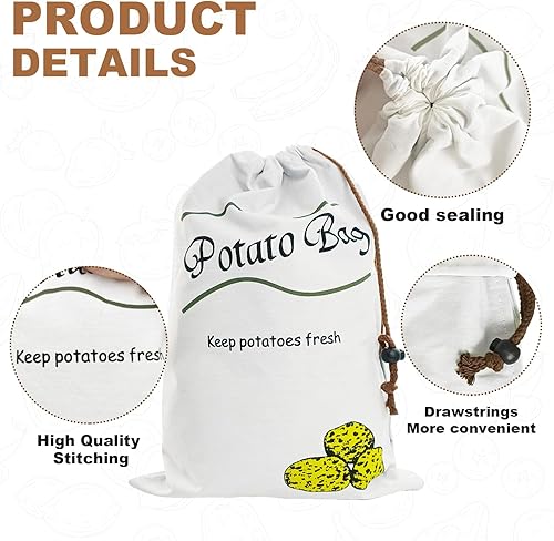 Miniatura 3 de Bolsas de almacenamiento de verduras sin brotes de papa y cebolla - Blanco