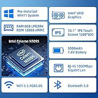 Vista 4 de HIGOLEPC MINI PC,10.1 Inch Touchscreen Win 11 Pro Mini Computer, Celeron N5095 8GB RAM/128GB ROM Mini PC with Screen,Dual RS232 HDMI,BT 5.0,WiFi