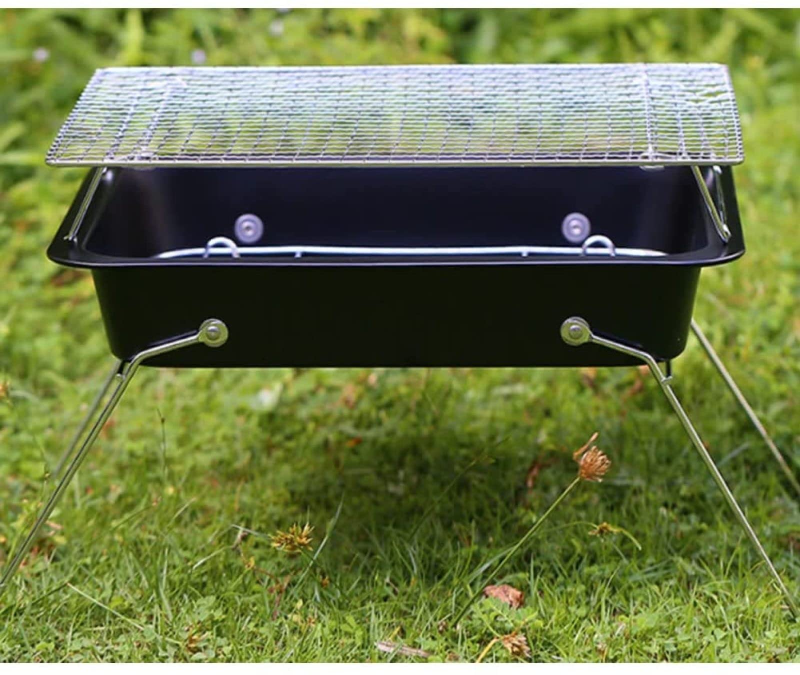 Griglia per Barbecue a Carbone piegata, Barbecue da Tavolo Portatile in Acciaio Inox Griglia per Fumatori per Picnic all'aperto, Patio, Cortile, Campeggio, Cucina, Feste in Spiaggia