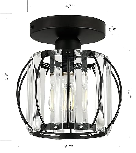 Miniatura 3 de Lámpara de techo semiempotrada Iluminación de cristal 1 luz ORB Mini lámpara de techo industrial con cristal para vestíbulo, pasillo, escalera,