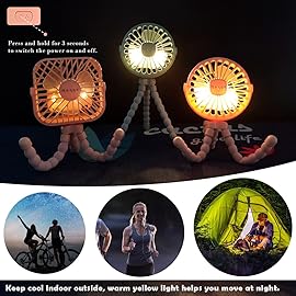 Keweis Stroller Fan - Mini Handheld Octopus With Flexible Tripod for Car Seat, Student Bed, Bike - USB Rechargeable, Desk Fan for Office, Baby Room or Outdoor