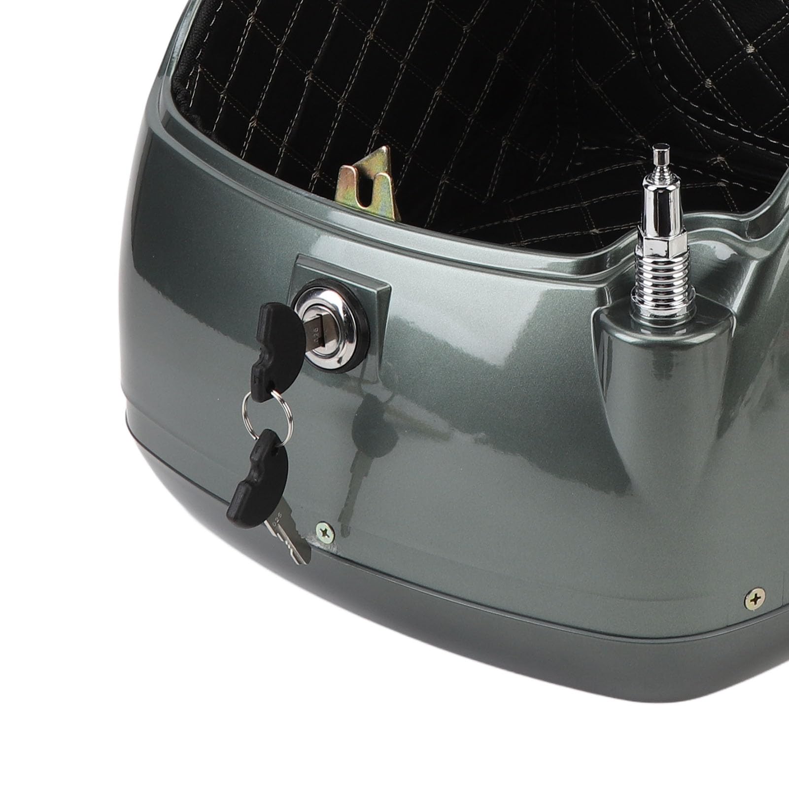 38-Liter-Motorrad-Topbox, Retro wasserfester Motorradkoffer mit Schloss, universell passend für Roller und Motorräder, geräumiger Helm-Aufbewahrungskoffer (Von Farbe)