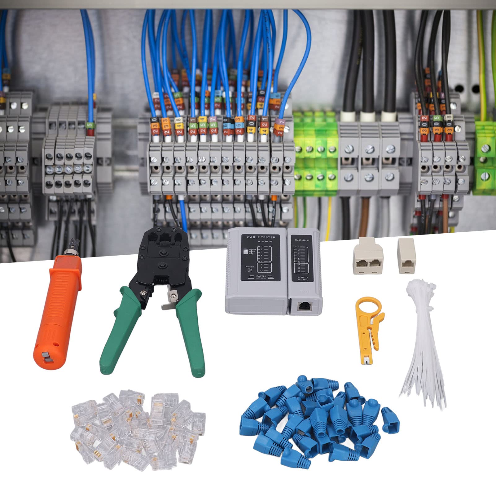 Kit Crimpatrice RJ45 per Rete, Pinze per Connettori RJ, Attrezzo