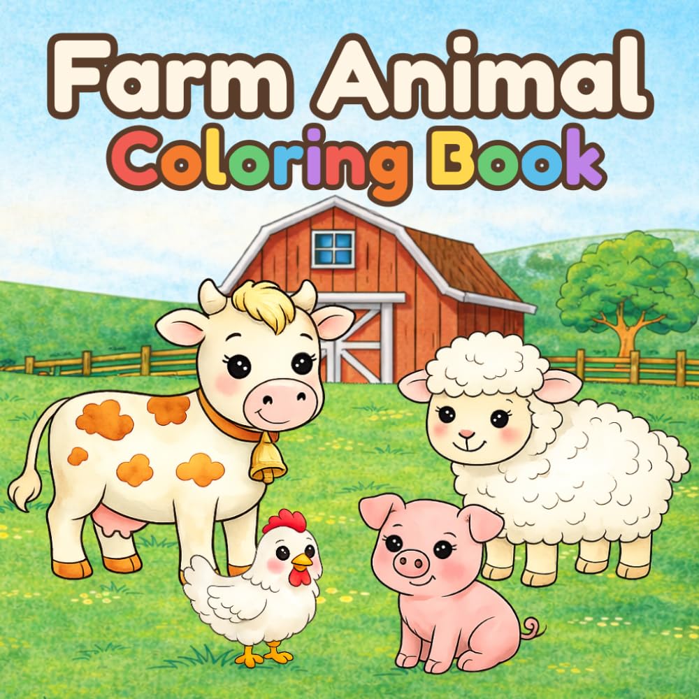 Farm Animal Coloring Book: A Cute and Cozy Farm Coloring Adventure for Kids
