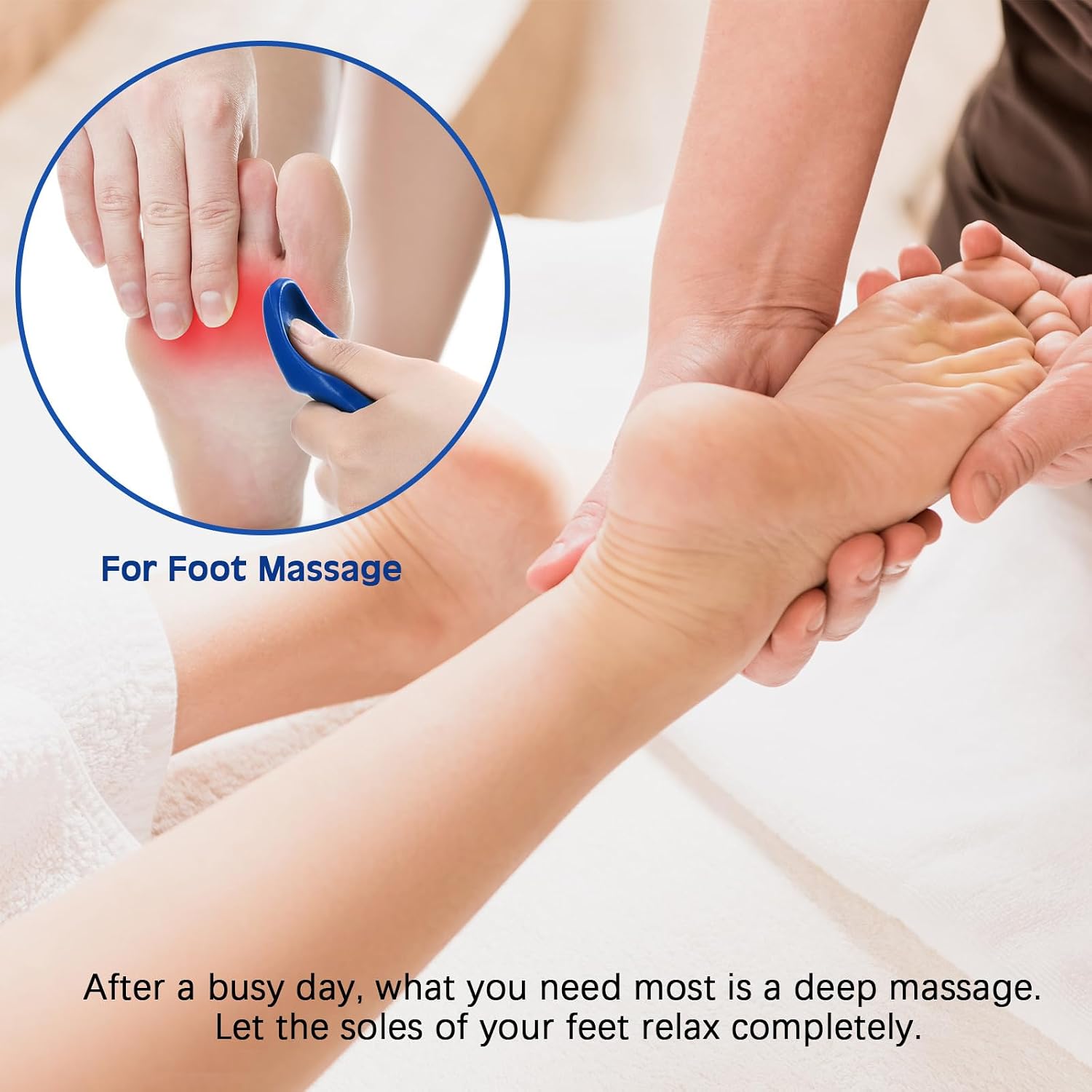 Nuanchu 2 Pcs Blue Thumb Saver Massage Tool Deep Tissue Massager for Pressure Reflexology Professional Neck Shoulder Back Foot Stress Relief image 4