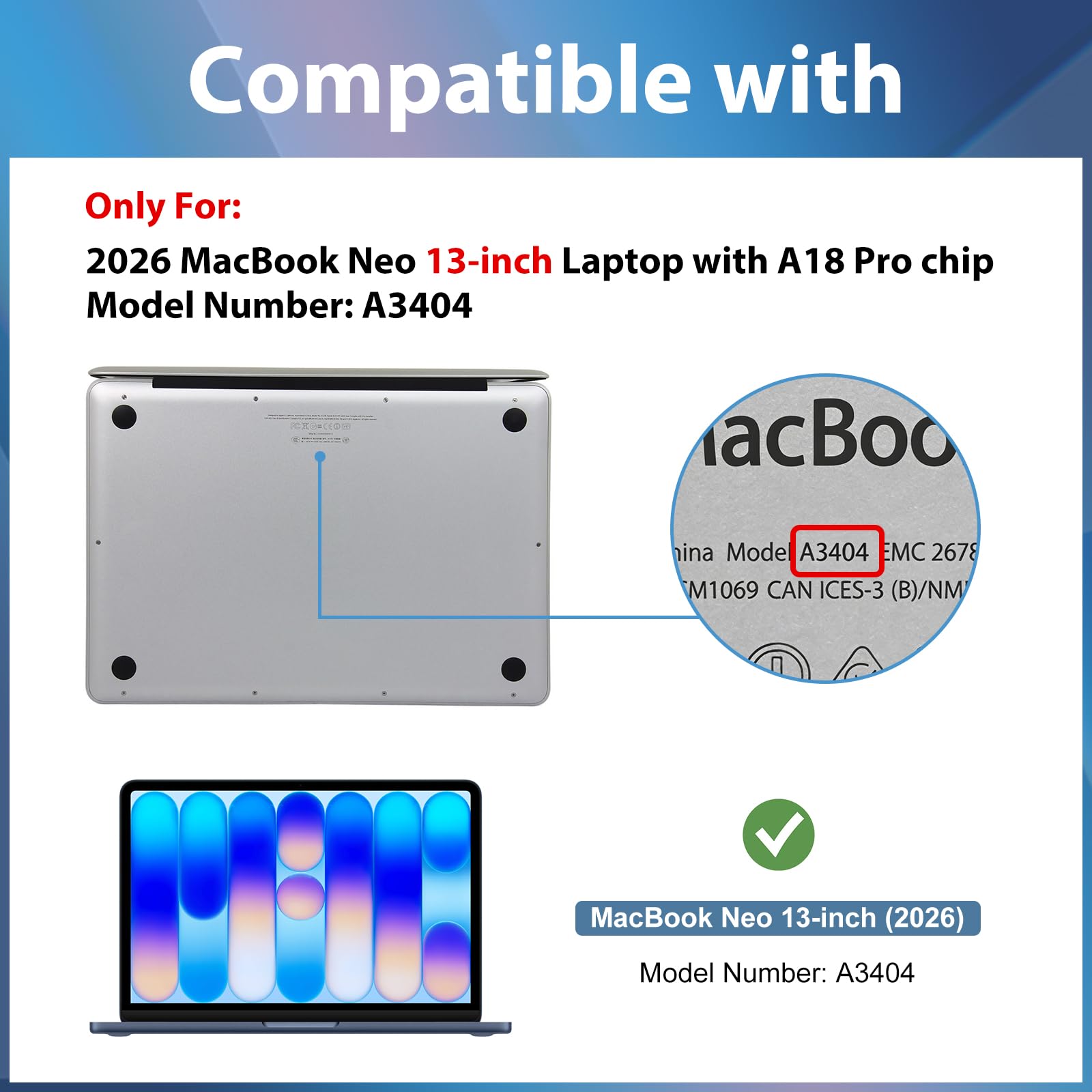 ProCase [2枚セット] MacBook Neo 13インチ 強化ガラスフィルム 2枚セット 2026年モデル A3404 A18 Pro用 スクリーンプロテクター 9H硬度 MacBook Neo 13インチノートパソコン用、耐傷、HDクリア