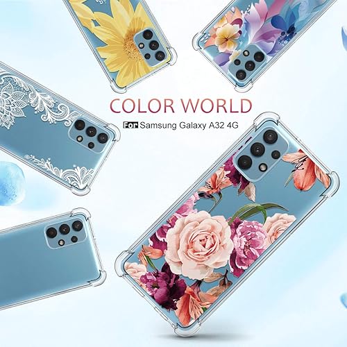 Miniatura 7 de Osophter Funda para Galaxy A32 4G con 2 protectores de pantalla, transparente, reforzados, de poliuretano termoplástico, absorción de golpes,