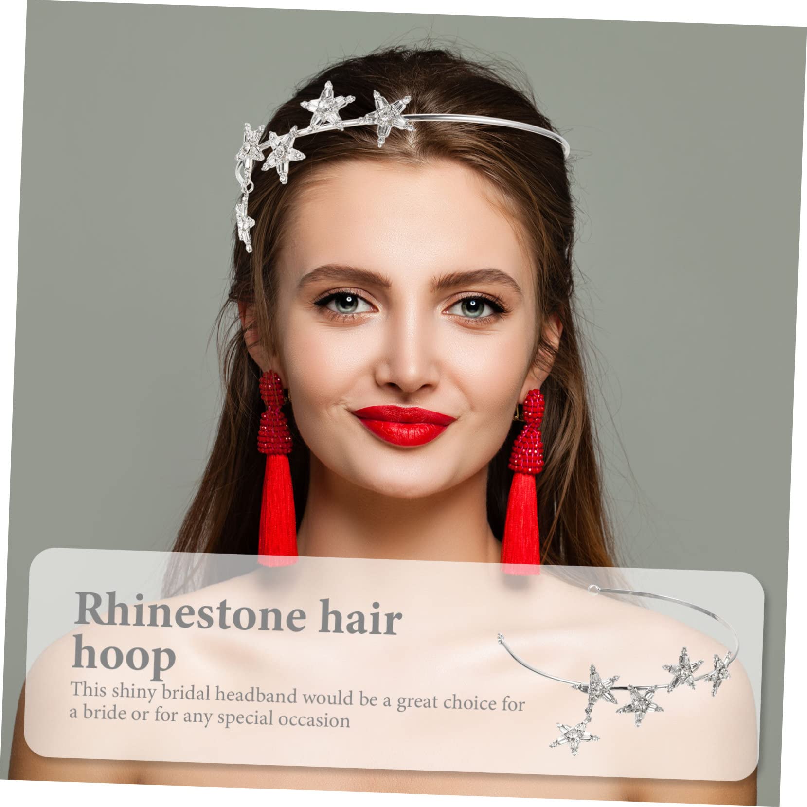 FRCOLOR 3stücke Rhinestone Star Haarband Für Bräute Glänzendes Haarschmuck-accessoire Für Hochzeiten Feiern Und Besondere Anlässe Stirnband Für Damen Und Mädchen
