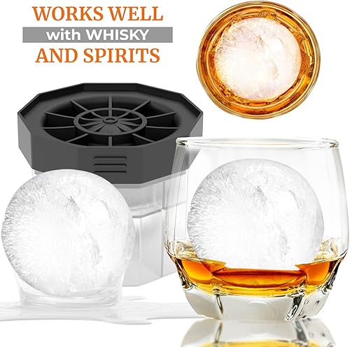 Miniatura 3 de Bella Amazing - Moldes de bolas de hielo, moldes redondos de cubitos de hielo de 2.5 pulgadas. Estos moldes apilables de esfera de hielo de fusión