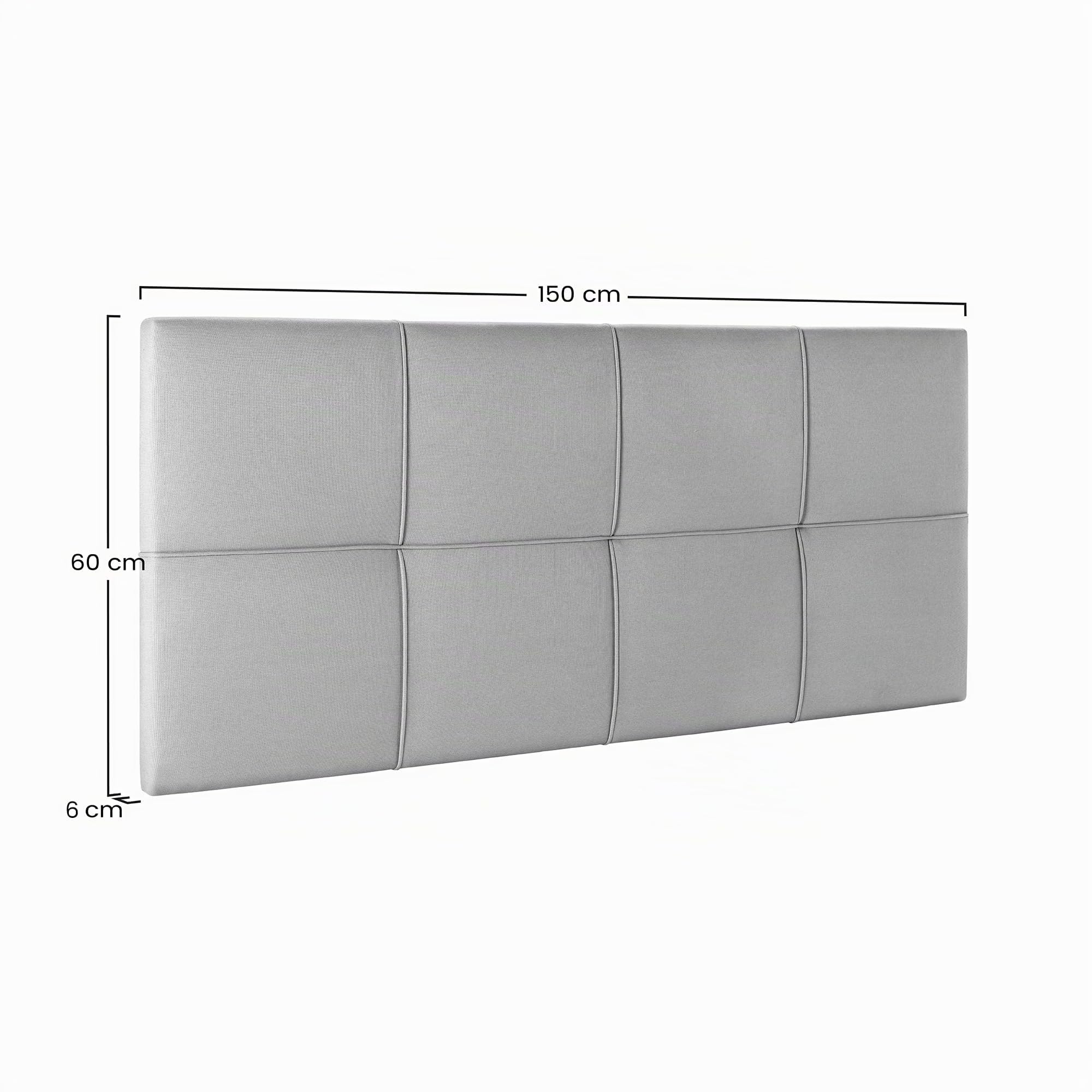 HOMN LIVING Cabecero tapizado Sicilia 150x60 cm Beige, Acolchado con Espuma, 6 cm de Grosor, Incluye herrajes para Colgar