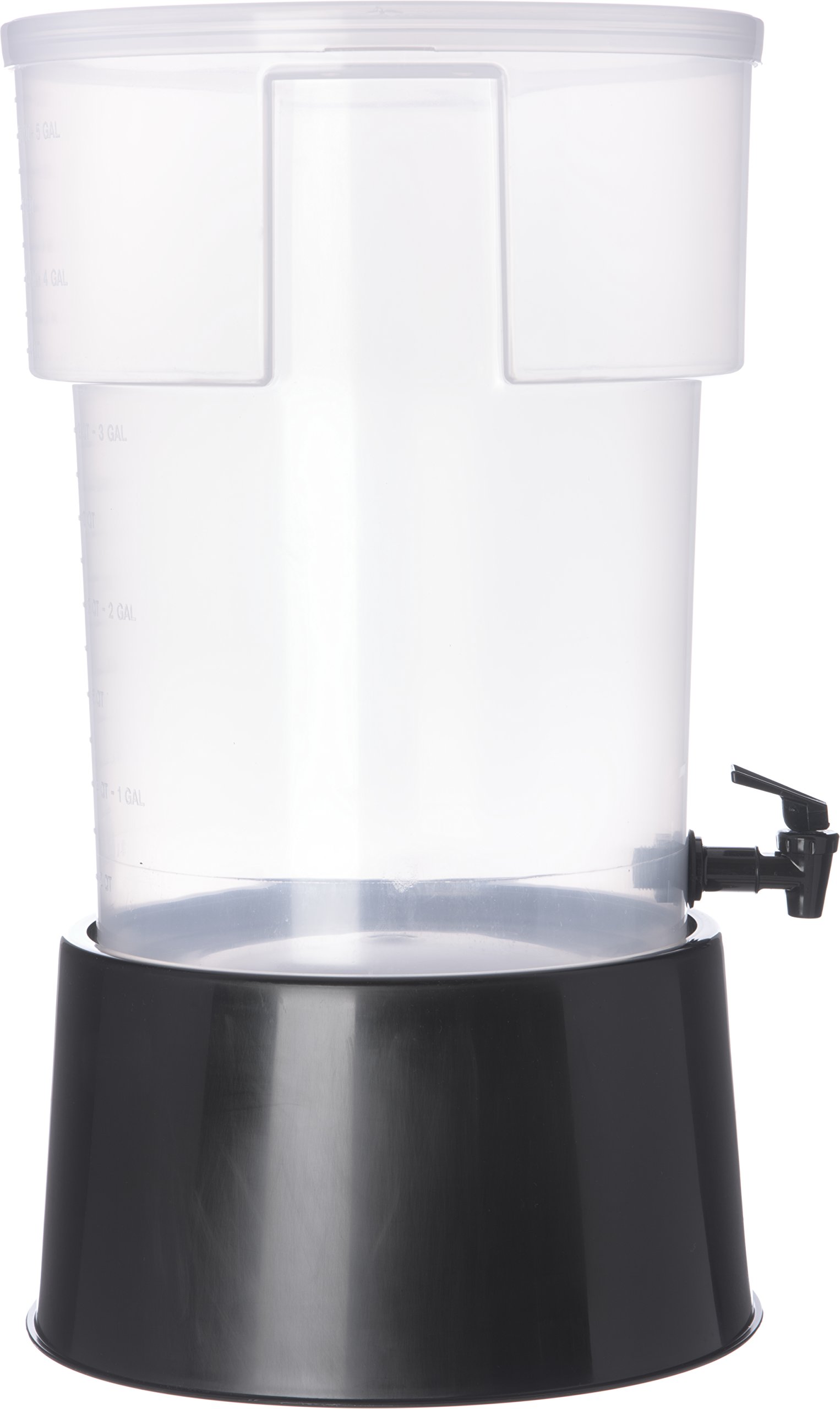 Condition photo showing Good Condition for carlisle foodservice products round beverage dispenser, durable drink dispenser with spigot and sturdy base for catering, events, and parties, plastic, 5 gallons, black