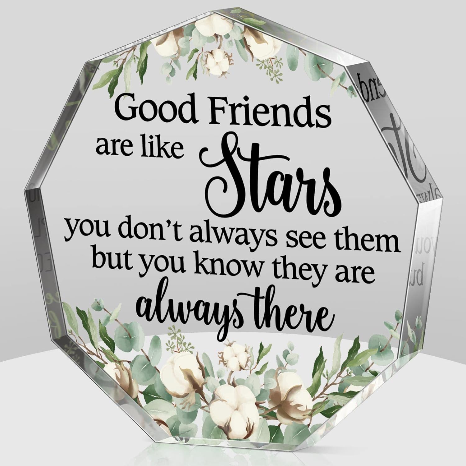 Christmas Friendship Gift for Women Girls Going Away Best Friend Birthday Gifts Friend Acrylic Plaque for Coworker Retirement Christmas Keepsake Decor(Good Friends)