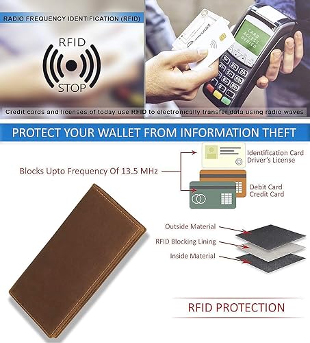 Miniatura 6 de awofer Cartera grabada para hombres, marido, papá, hijo, abuelo, cartera larga de cuero personalizada, regalos personalizados.