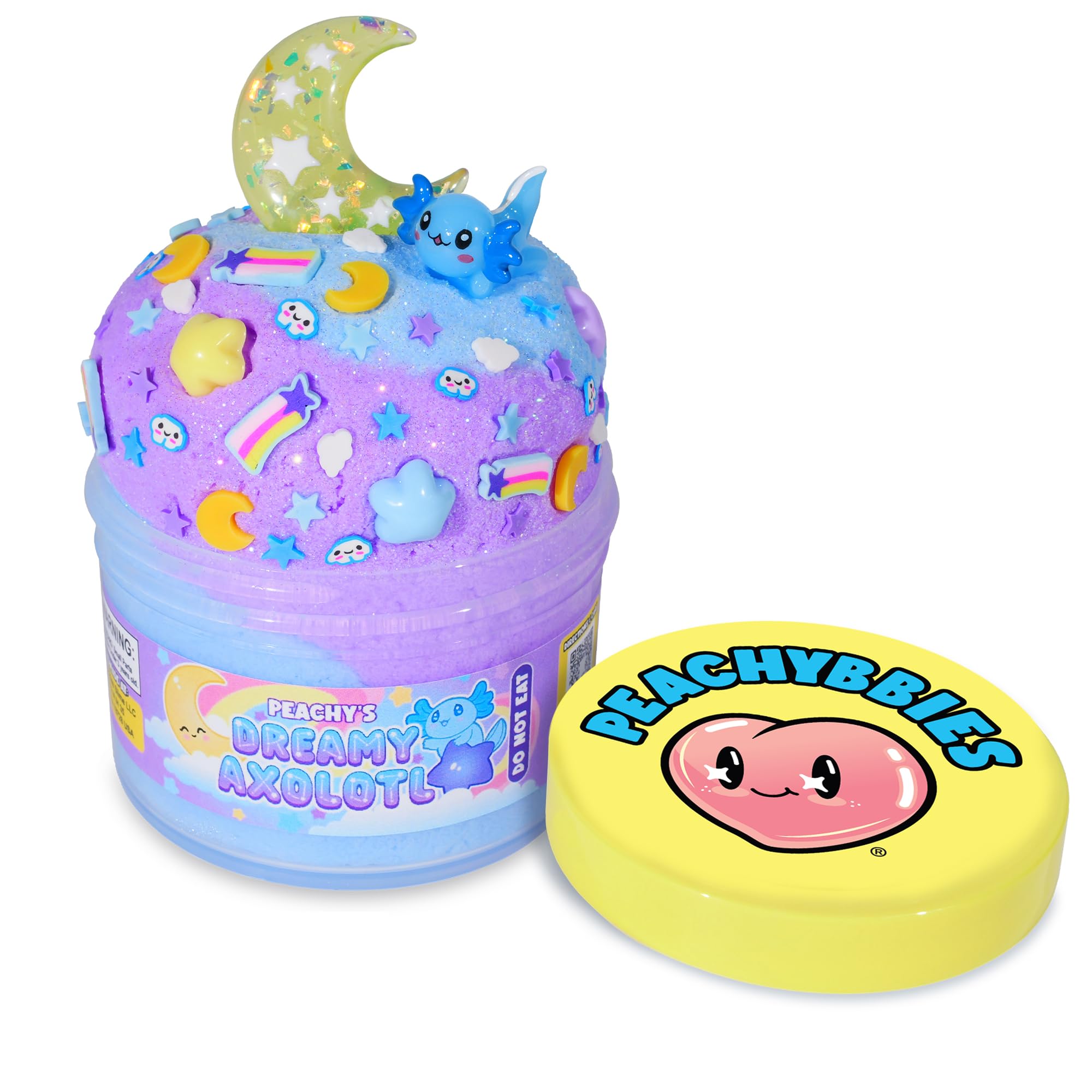 Peachybbies Dreamy Axolotl Cloud Slime - Made in USA Premium 100% Authentic 7oz Kids ASMR Axolotl Gift Slime Charm Fidget Toy