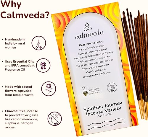 Miniatura 2 de Varillas de incienso natural (5 variantes) sin carbón, varillas de inscentaje, hechas de flores recicladas, varillas de incienso sagradas de todas