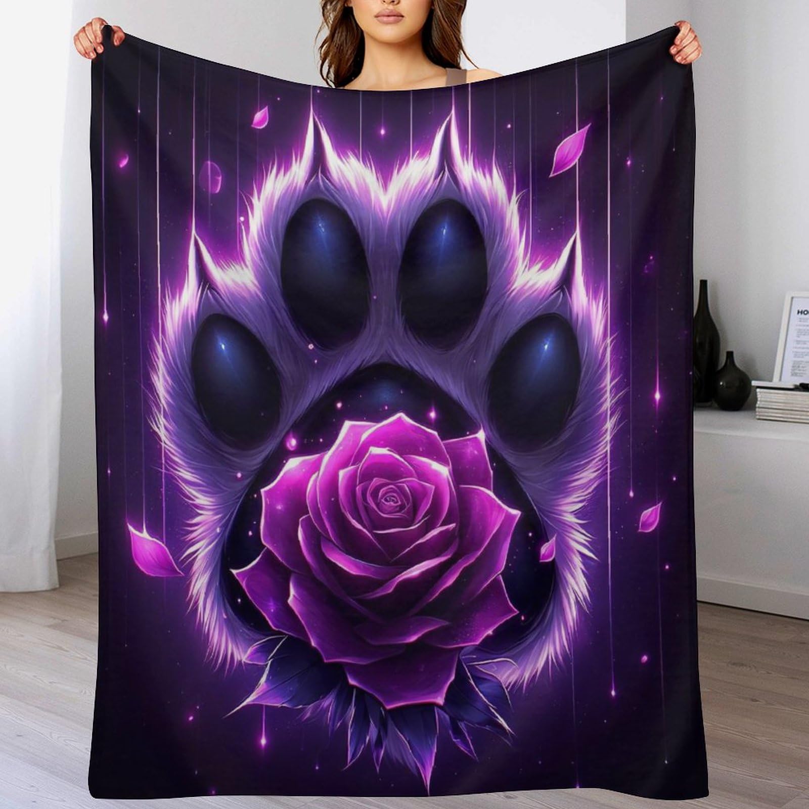 Couverture en rose 3D chaude pour voyager et s'envelopper de tendresse sur le canapé