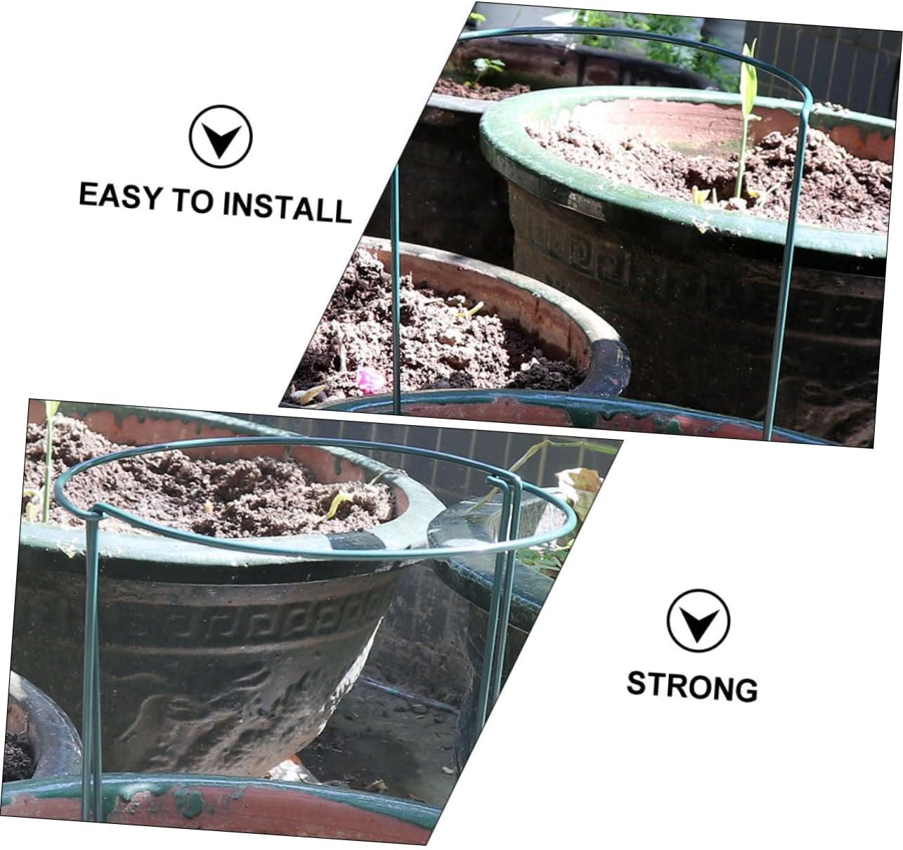 8pcs DIY Metal Half Round Plant Support Stakes Garden Support for Climbing Plants Durable Material for Roses Peonies and More Small