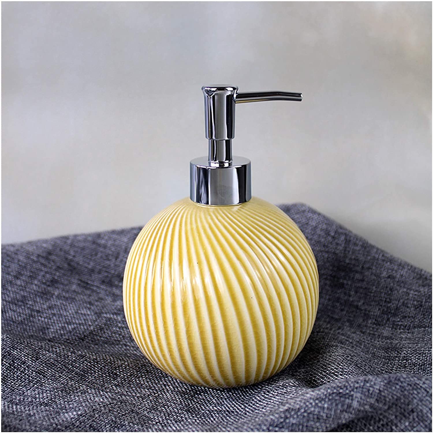 Dispenser di sapone per le mani ricaricabile per il bagno dell'hotel, creativo, in ceramica goffrata, con flacone di sapone, erogatore di lozione, erogatore di sapone per hotel, erogatore di bagno min