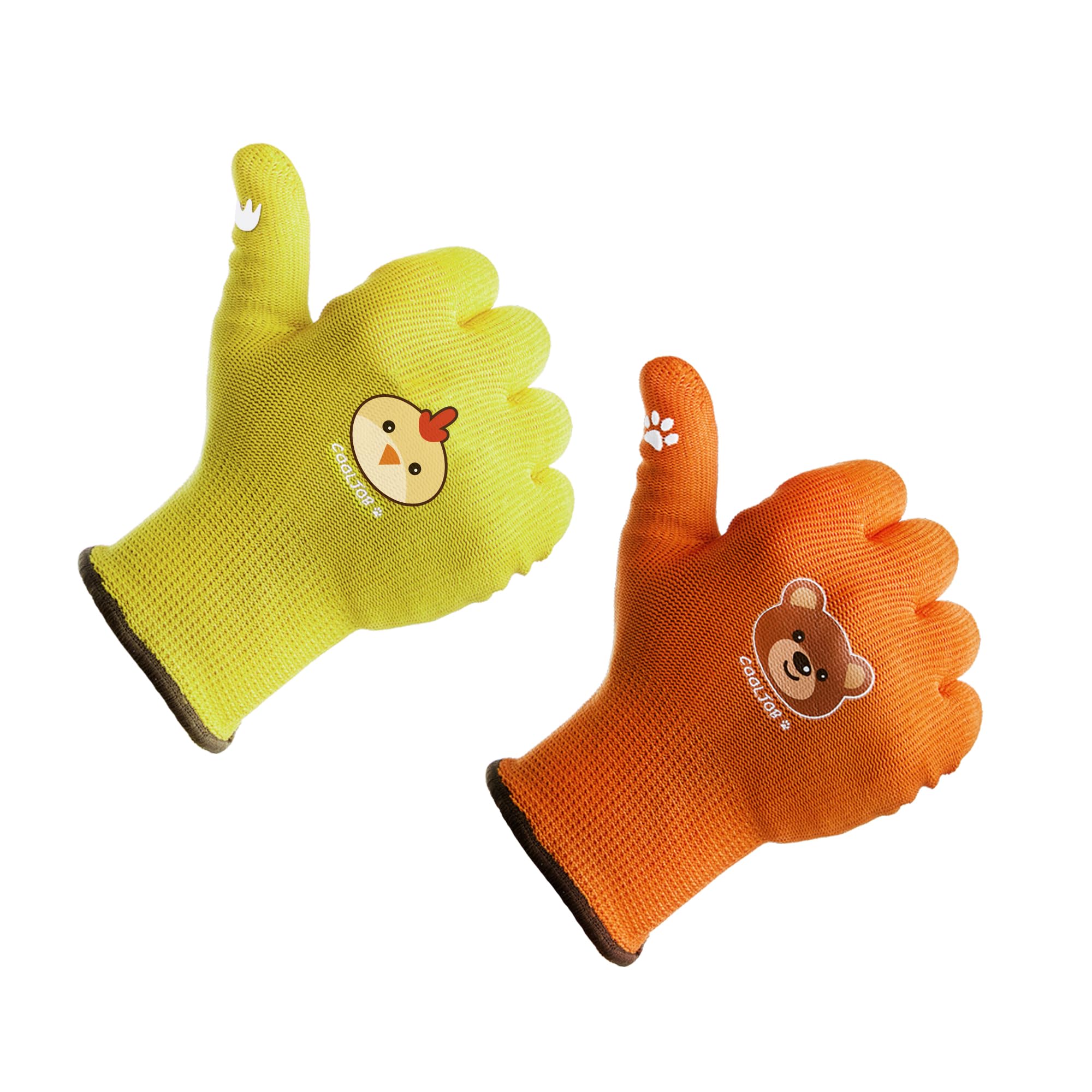 COOLJOB 2 Paar Kinder Arbeitshandschuhe für 2-3 Jahre, Gartenhandschuhe Kinder mit Griffigkeit aus Nylon, Größe S