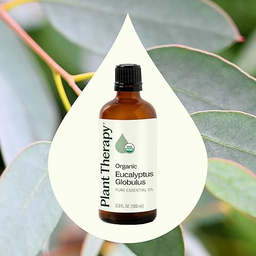 Miniatura 3 de Aceite esencial orgánico de eucalipto certificado por USDA 100% puro, sin diluir, de grado terapéutico., Transparente
