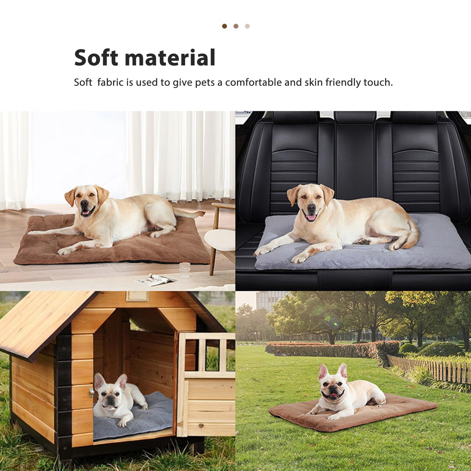 Jenngaoo Selbstheizende Wärmedecke für Hunde Katzen, Weiche Hautfreundliche Tierheizmatte, Tragbare Waschbare Wärmematte für Innen und Außen (Silver Gray XL)