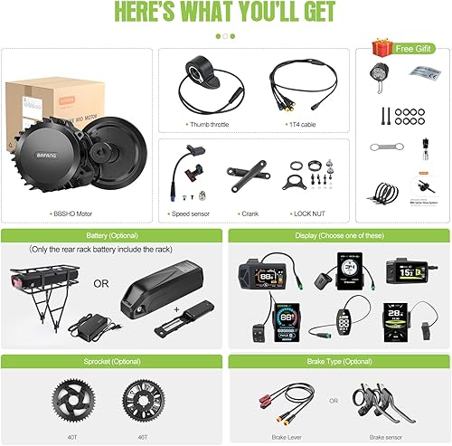 Miniatura 8 de Velocímetro Bafang BBSHD, BBS02B, eléctrico, para motor de bicicleta, 1,000 vatios, 750 vatios, 500 vatios, kit de conversión para bicicleta
