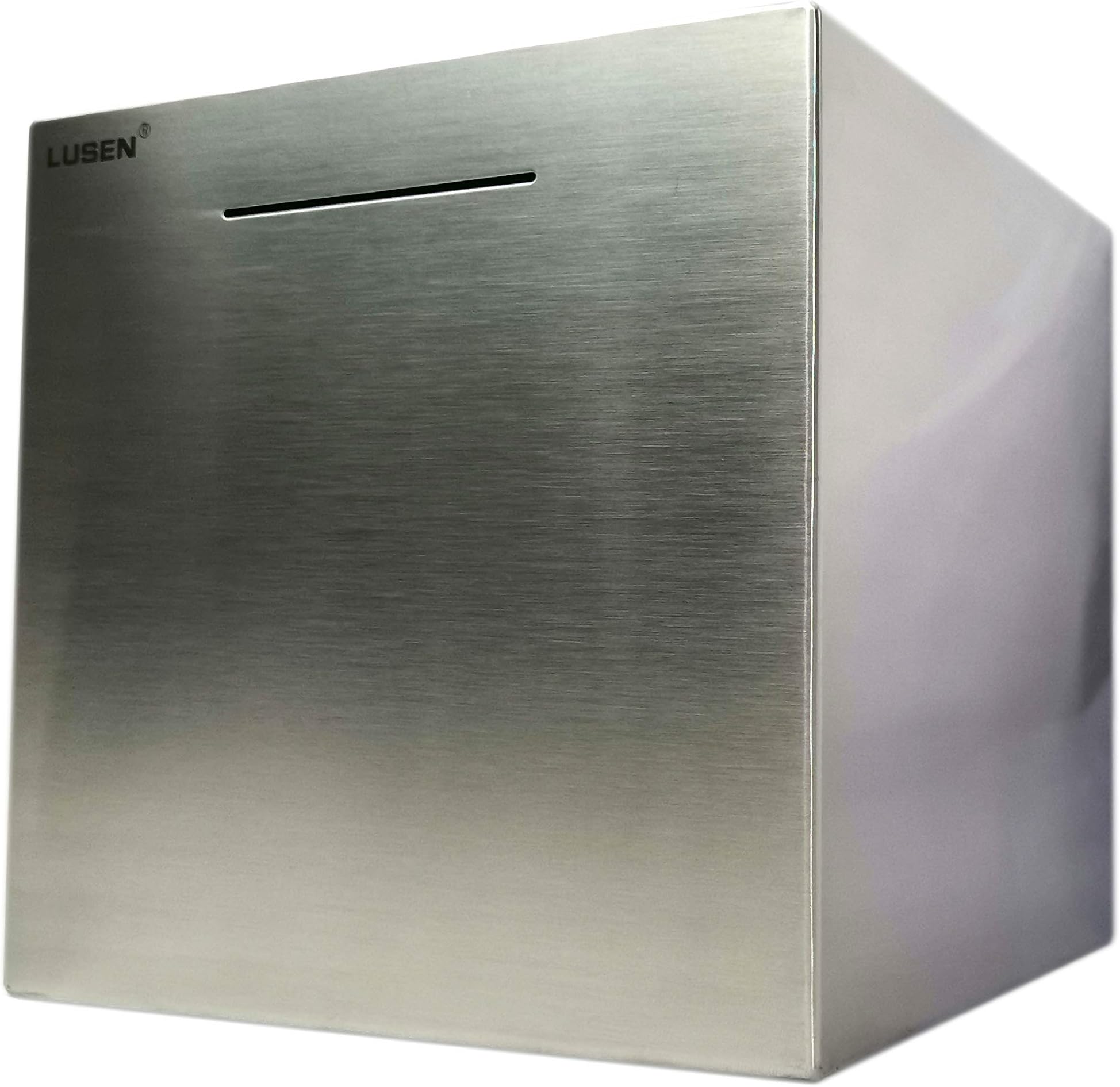 LUSEN Made of Stainless Steel, The Largest Money Box for Kids, can only Save The Piggy Bank That Cannot be Pulled Out (8 x 8 x 8 inches)
