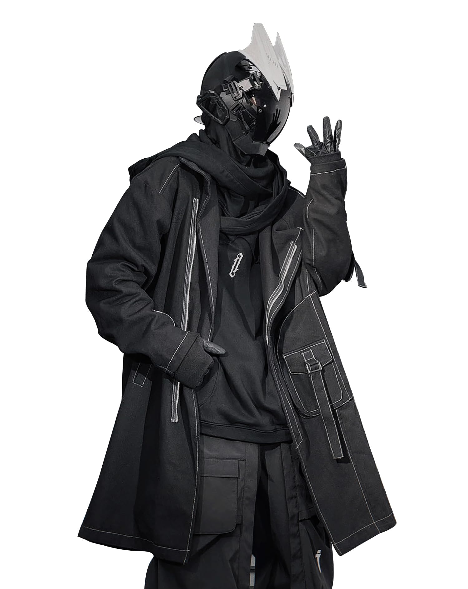 Niepce Inc Japanese Techwear Streetwear Herren Trenchcoat mit Reißverschluss