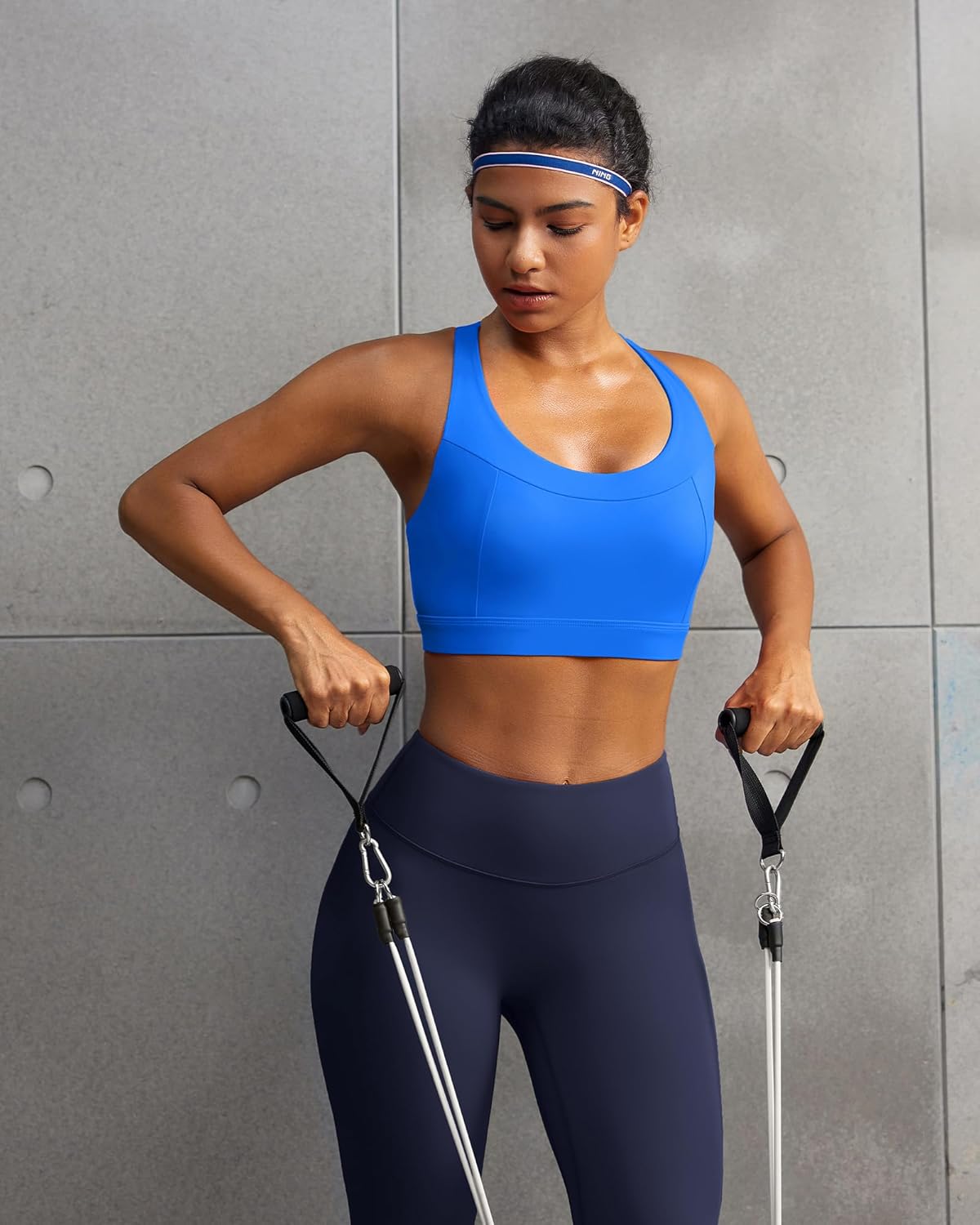 RUNNING GIRL Sports Bra for Women,Adjustable Straps Molded Cup High Impact Sports Bra with Sewn in Pads - Image 4