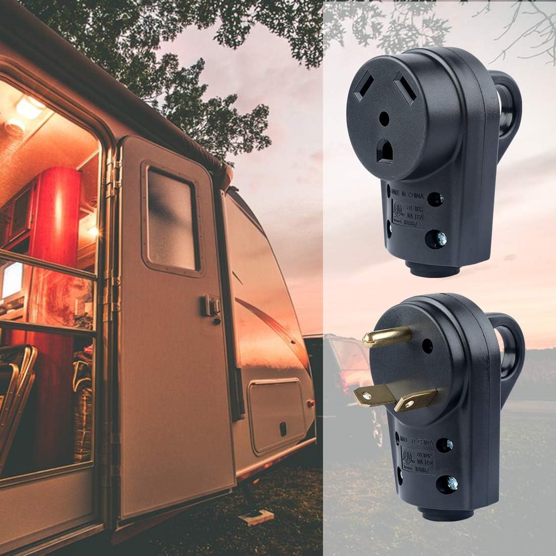 Livtor 30 Amp RV Plug RV Receptacle Camper Plug Replacement Male and Female Plug Set with an Easier Grip (55245) : Automotive