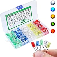 Vista 1 de Kit surtido de 500 diodos emisores de luz LED de 0.197 in, circuito electrónico LED, surtido para Arduino, circuito PCB DIY, fabricación de tarjetas