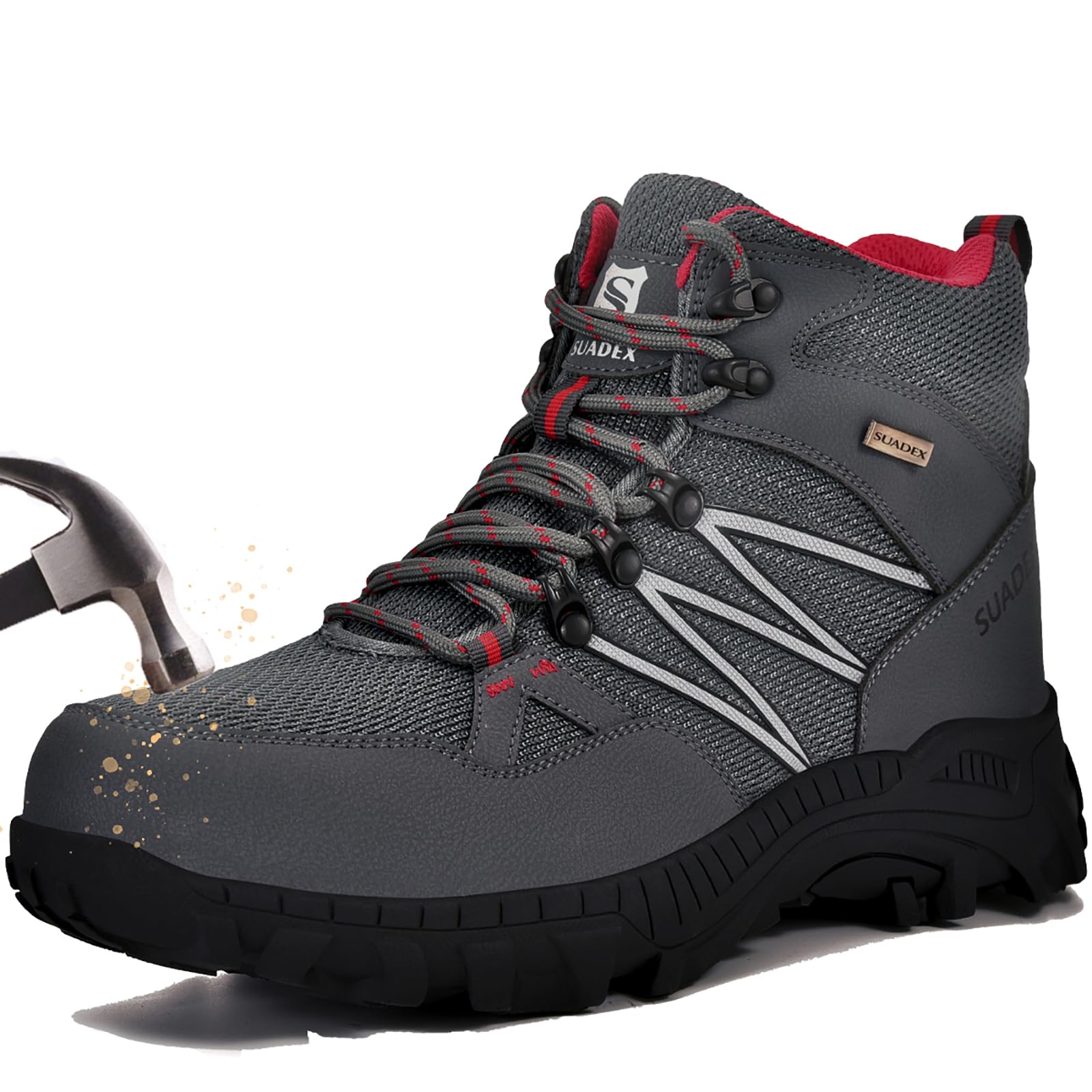 SUADEX Steel Toe Boots for Men Work Safety Indestructible Boots for Women Construction Shoes Composite Toe