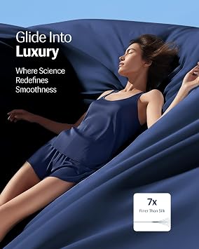 REST Evercool+ Starter Sheet Set, Full Size, Blue, Breathable Bed Sheet for Hot Sleeper and Night Sweats, with Pillowcases, Ionic+ Self-Cleaning Silver Yarn for Sensitive Skin, 3PCS No Flat Sheet