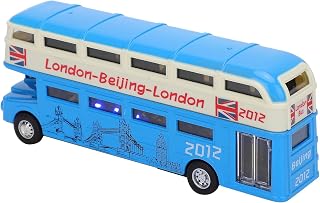 Ruining Children Bus Toy, Beautiful Bus Toy with Lights and Music, 1:90 Double Layer Bus Play Vehicle for Collection Decoration Bus Gifts for Boys, Girls, Kids(blue)