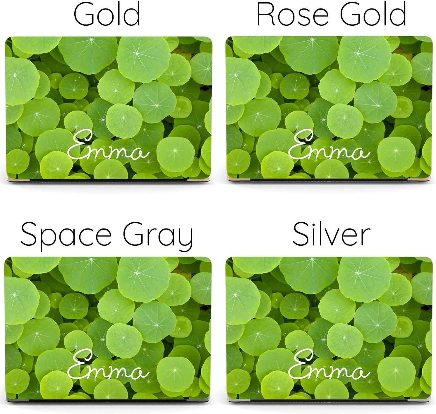 Mertak Hard Case Compatible with MacBook Pro 16 14 Air 15 13 inch M3 M2 M1 Mac 2024 2023 2022 2018 Plastic Leaves Touch Bar Custom Protective Cover Laptop Pond Name Plants Clear Green Water Lily