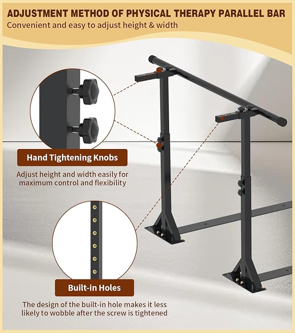Adjustable Physical Therapy Parallel Bars Home Walking Assist Bar for Rehab by THOOUM - Used condition - Image 7
