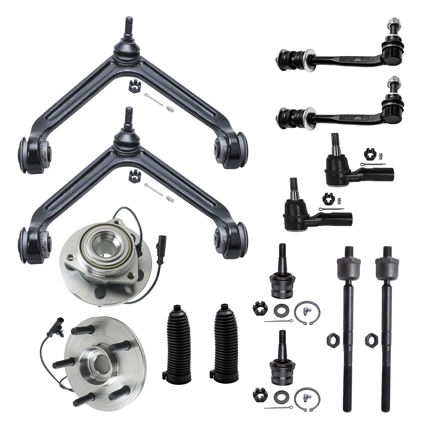 Detroit Axle - 14pc Front End suspension Kit for 2004-2005 Dodge Durango