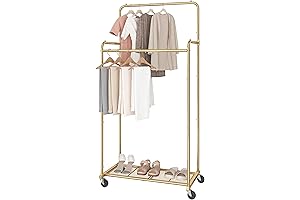 Simple Trending Narrow Garment Rack on Wheels for Hanging Clothes