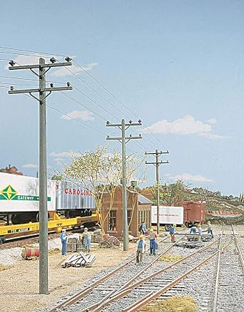 Walthers SceneMaster Electric Utility Pole Set pkg24 949-4120 HO Scale Model Railroad - Scenery Kit