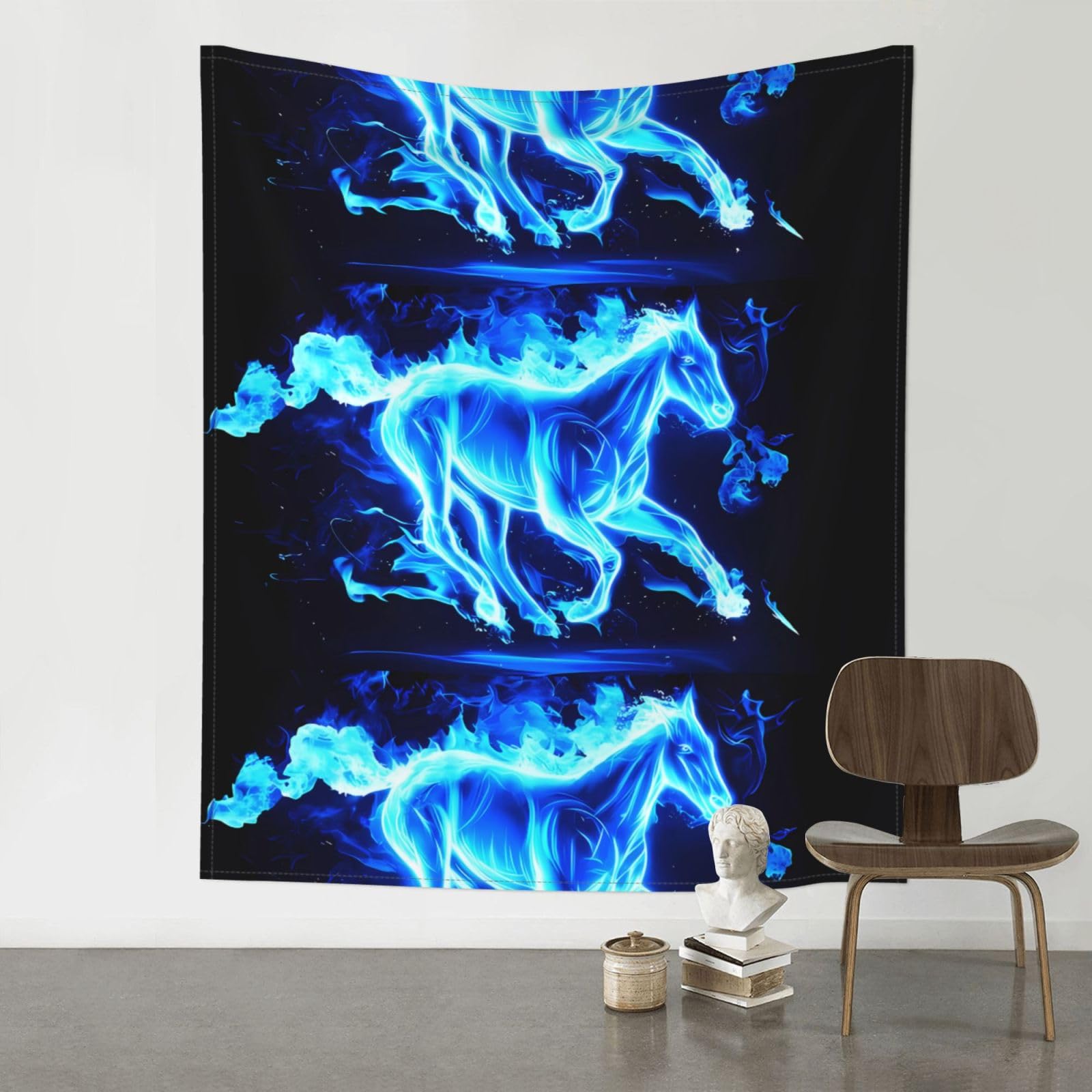 YYHWHJDE Glowing horse Prints 60x51in Wall Tapestry – High-Grade Polyester Throw for Dorm, Beach & Home Decor