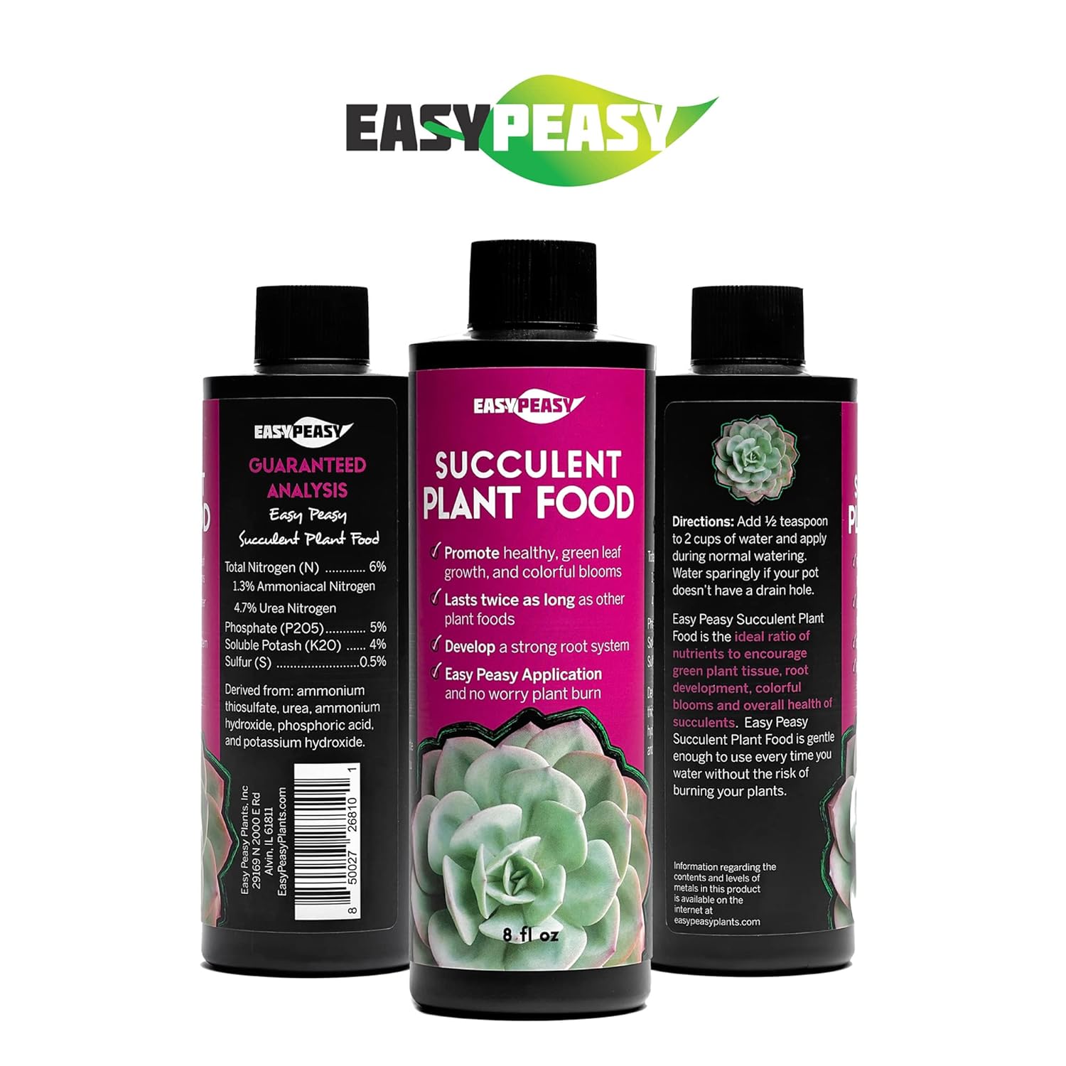 Succulent and Cactus Plant Food, Specific Blend of Nutrients for Potted Cacti, Jade, Aloe Vera and All Other Live Succulent Plants