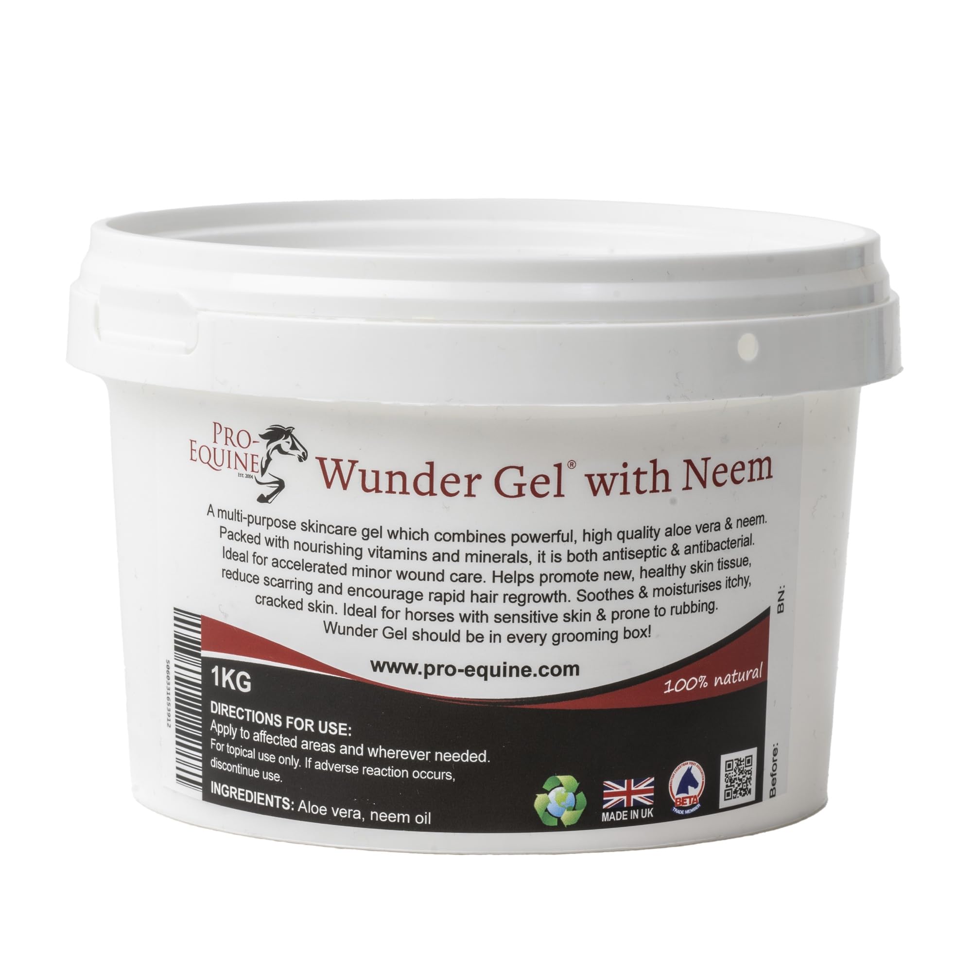 Pro-Equine WUNDER GEL, ALOE VERA AND NEEM GEL 1KG