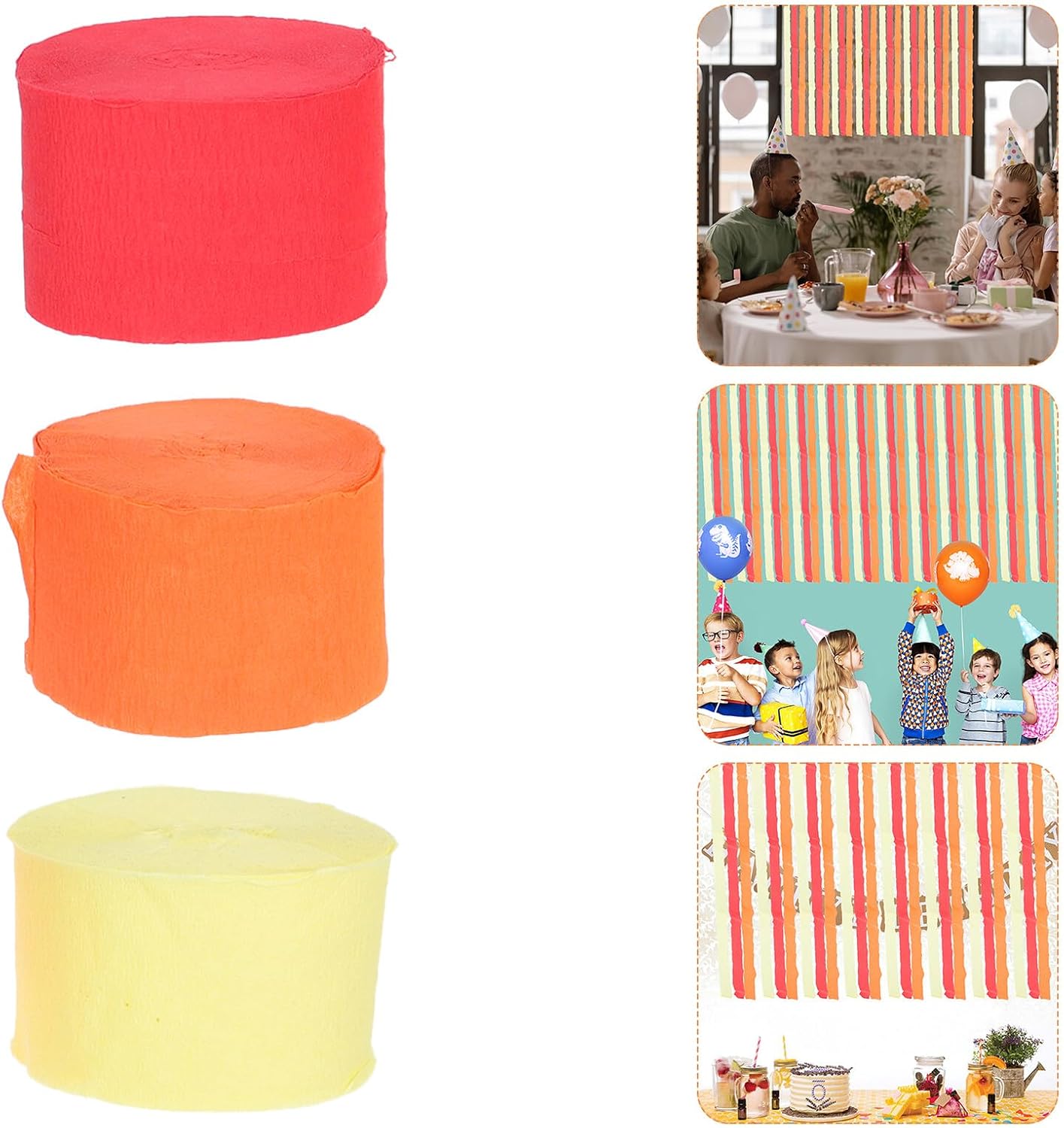 Artibetter 12 Rolls Autumn Party Crepe Paper Streamers, 12pcs Fall Colored Decorative Paper Ribbon for Wedding, Birthday, Thanksgiving and Seasonal Festive Decorations