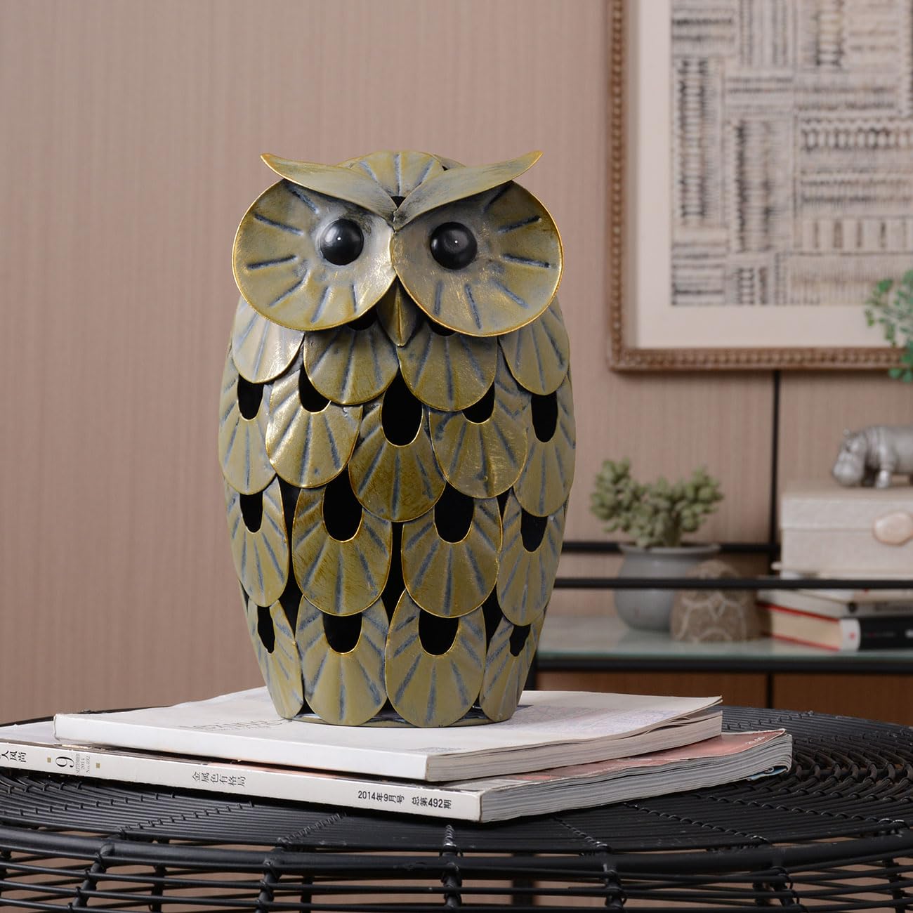 Búho Escultura Figura Animal Estatua Moderno Arte Decoración 24cm