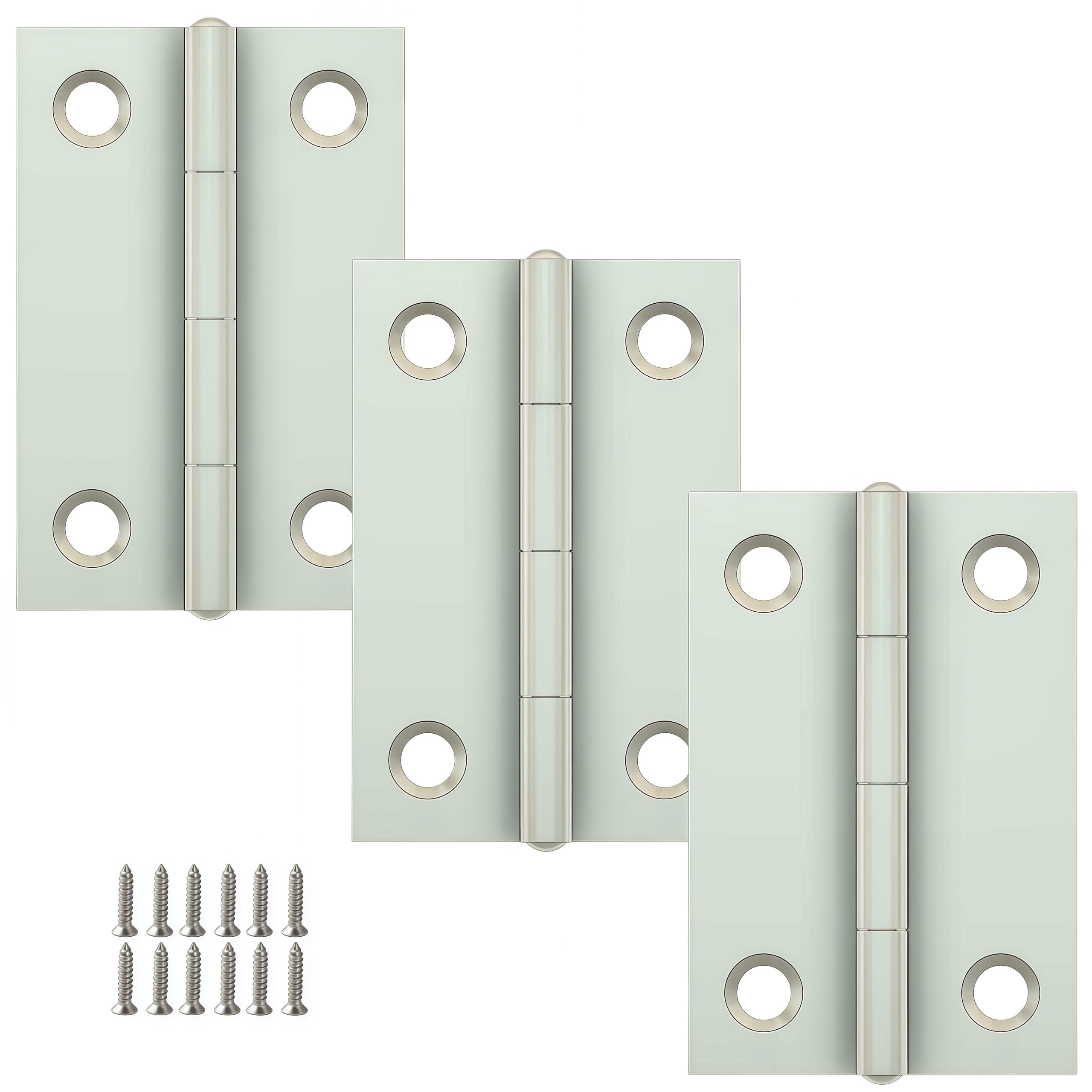 Vbnexyr Regular Folding Hinge 3 Pack Of Stainless Steel Folding Hinges For Cabinets Casement Hinges And Door/Window Hardware With Screws 48 * 32 * 1.0Mm [4 Holes]