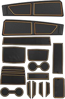 Auovo Anti Dust Mat Compatible with Ford Bronco Accessories 2021 2022 2023 2024 Dashboard Mat Cup Holder Inserts Center Console Door Liners (Automatic Transmission)(Cyber Orange, 4 Doors)