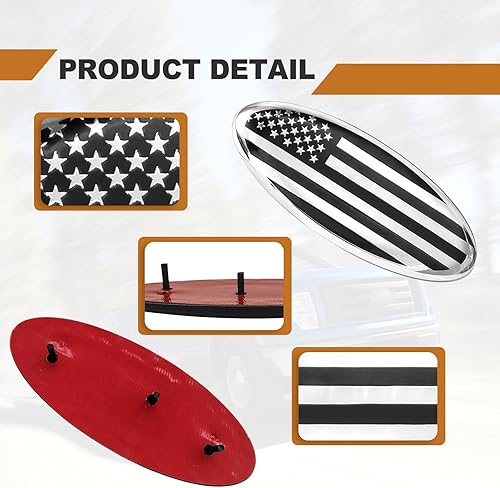Miniatura 8 de Emblema ovalado para parrilla delantera para Ford, insignia de bandera estadounidense de 9 pulgadas, compatible con Ford F150 F250 F350 11-14 Edge