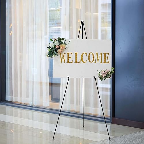 Efavormart - Soporte de caballete de metal negro de 65 pulgadas, soporte de trípode plegable, perfecto para ceremonias de boda, decoraciones de