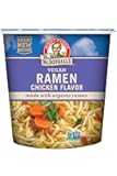 Dr. McDougall's Vegan Ramen Chicken Soup - Chicken Noodle Soup - Instant Ramen Noodle Cups - Oil-Free, Non-GMO, Organic - 1.4 Ounces - Pack of 6