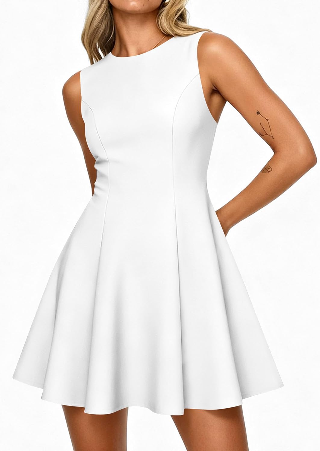 PRETTYGARDEN Cocktail Dresses for Women 2026 Summer Formal Boat Neck A Line Spring Elegant Graduation Party Mini Dress - Image 6